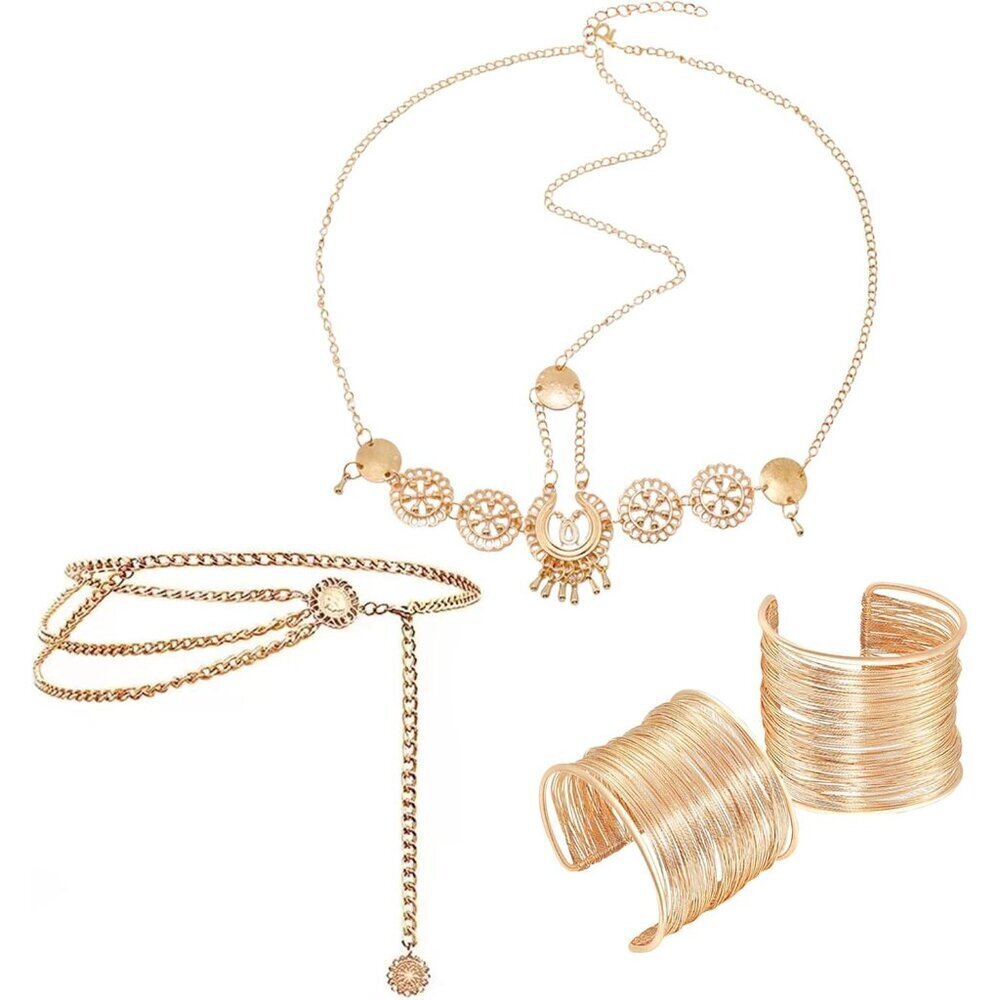 Greek Goddess Costume Accessories Set Leaf Crown Earrings Belt Cosplay Women